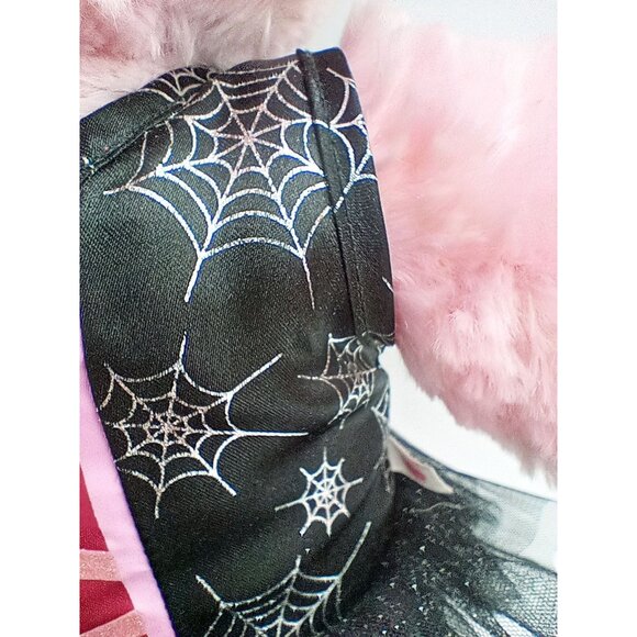 Pink Teddy Spiderweb Glitter Tutu Striped Pants Build a Bear Plush 15" Blue Eyes - Picture 4 of 16